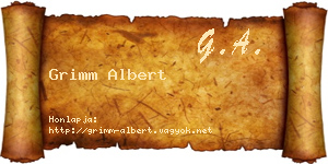 Grimm Albert névjegykártya